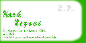 mark mizsei business card